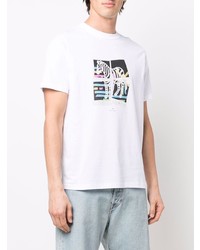 T-shirt à col rond imprimé blanc PS Paul Smith