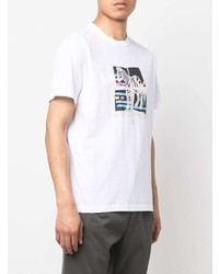 T-shirt à col rond imprimé blanc Paul Smith