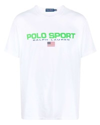 T-shirt à col rond imprimé blanc Polo Ralph Lauren