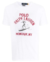 T-shirt à col rond imprimé blanc Polo Ralph Lauren