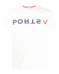 T-shirt à col rond imprimé blanc Ports V