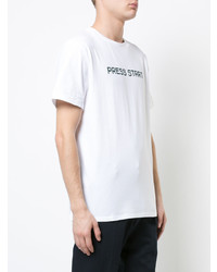 T-shirt à col rond imprimé blanc A.P.C.