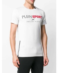 T-shirt à col rond imprimé blanc Plein Sport