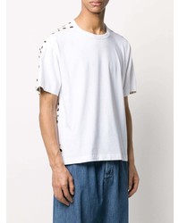 T-shirt à col rond imprimé blanc Marni