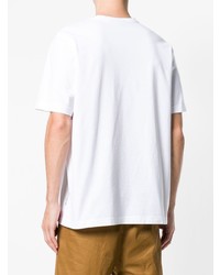 T-shirt à col rond imprimé blanc Marni