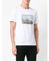 T-shirt à col rond imprimé blanc Dust