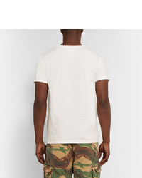 T-shirt à col rond imprimé blanc Remi Relief