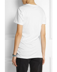T-shirt à col rond imprimé blanc Christopher Kane