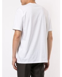 T-shirt à col rond imprimé blanc Ermenegildo Zegna