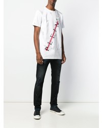 T-shirt à col rond imprimé blanc Philipp Plein