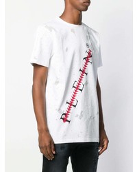 T-shirt à col rond imprimé blanc Philipp Plein