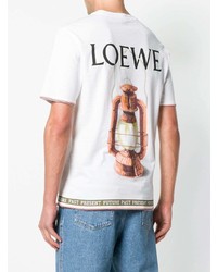 T-shirt à col rond imprimé blanc Loewe