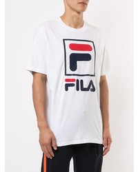 T-shirt à col rond imprimé blanc Fila