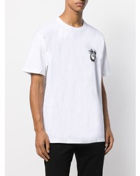 T-shirt à col rond imprimé blanc Stussy