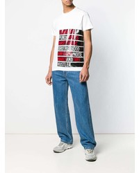 T-shirt à col rond imprimé blanc DSQUARED2