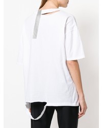 T-shirt à col rond imprimé blanc Night Market
