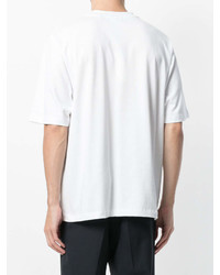 T-shirt à col rond imprimé blanc Helmut Lang