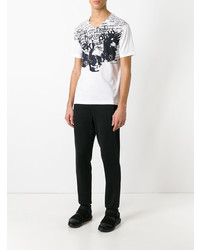 T-shirt à col rond imprimé blanc Junya Watanabe MAN