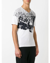 T-shirt à col rond imprimé blanc Junya Watanabe MAN