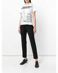 T-shirt à col rond imprimé blanc Comme Des Garçons Noir Kei Ninomiya