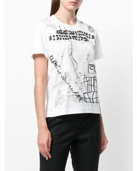 T-shirt à col rond imprimé blanc Comme Des Garçons Noir Kei Ninomiya