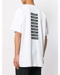 T-shirt à col rond imprimé blanc Raf Simons