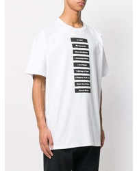 T-shirt à col rond imprimé blanc Raf Simons