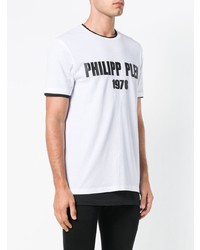 T-shirt à col rond imprimé blanc Philipp Plein