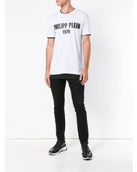 T-shirt à col rond imprimé blanc Philipp Plein