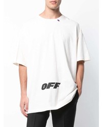 T-shirt à col rond imprimé blanc Off-White