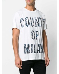 T-shirt à col rond imprimé blanc Marcelo Burlon County of Milan