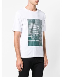 T-shirt à col rond imprimé blanc Calvin Klein