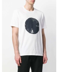 T-shirt à col rond imprimé blanc Folk