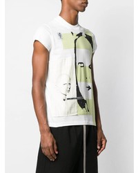 T-shirt à col rond imprimé blanc Rick Owens DRKSHDW