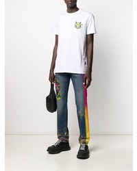 T-shirt à col rond imprimé blanc Philipp Plein