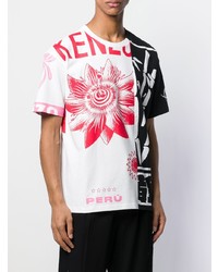 T-shirt à col rond imprimé blanc Kenzo