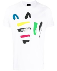 T-shirt à col rond imprimé blanc PS Paul Smith