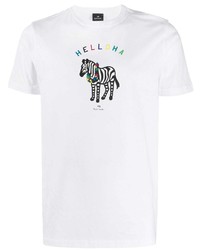 T-shirt à col rond imprimé blanc PS Paul Smith