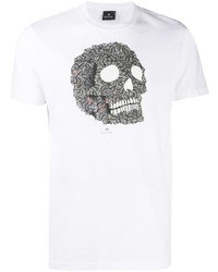 T-shirt à col rond imprimé blanc PS Paul Smith