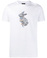 T-shirt à col rond imprimé blanc PS Paul Smith