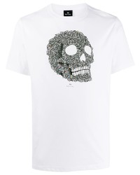 T-shirt à col rond imprimé blanc PS Paul Smith