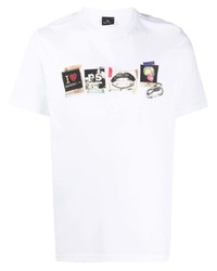 T-shirt à col rond imprimé blanc PS Paul Smith