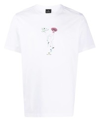 T-shirt à col rond imprimé blanc PS Paul Smith