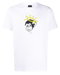 T-shirt à col rond imprimé blanc PS Paul Smith