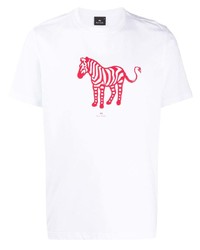 T-shirt à col rond imprimé blanc PS Paul Smith