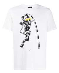 T-shirt à col rond imprimé blanc PS Paul Smith