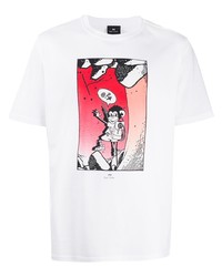 T-shirt à col rond imprimé blanc PS Paul Smith