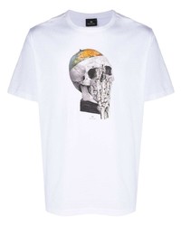 T-shirt à col rond imprimé blanc PS Paul Smith