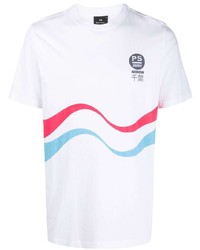 T-shirt à col rond imprimé blanc PS Paul Smith