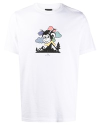 T-shirt à col rond imprimé blanc PS Paul Smith